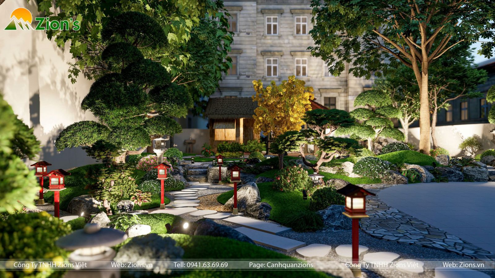 Thiết kế sân vườn Nhật Bản tại Bình Tân | Design by Zions
